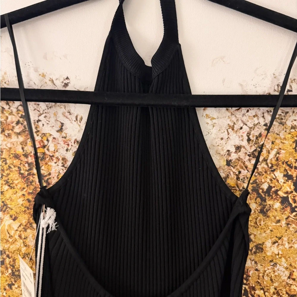 NWT Good American Black Halter Maxi Dress - Picture 6 of 11